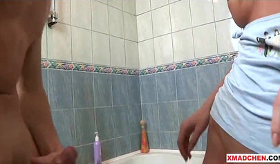 Young babe with a killer body fucked relentlessly in the bathroom