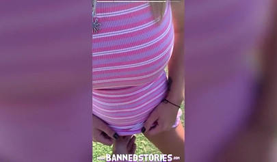 Young hottie teases with big natural tits and gets hammered hard