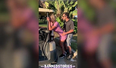 Young hottie teases with big natural tits and gets hammered hard