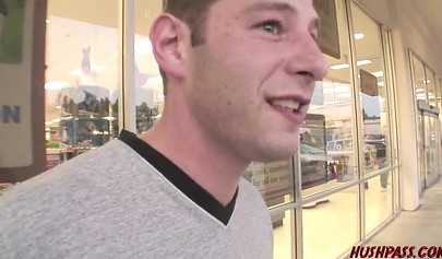 Cute young hottie slobbers on a massive rod before riding it