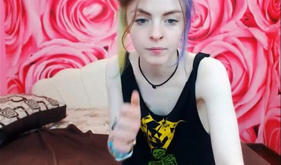 Pale teenage hottie teases with her skinny body and cute feet