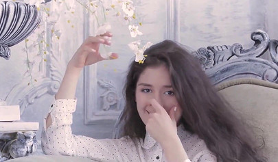 Petite and innocent teenie strips naked to show off her sensual body