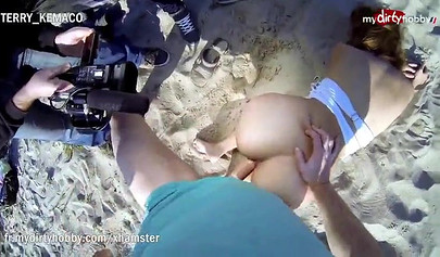 Brunette teenie hammered outdoors after giving a long and sloppy blowjob