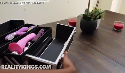 Sensual ebony teen fucks so hard with a white stud