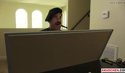 Voluptuous teen choked and abused while the older man fucks her