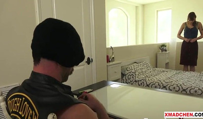 Voluptuous teen choked and abused while the older man fucks her