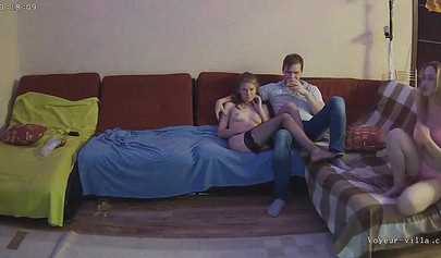 Teen sluts with big boobs hang out naked with their friend