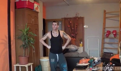 Jerking off and rough sex for a blonde nubile that loves it