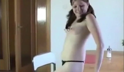 Chubby teenage chick with pigtails gets down on her knees to suck