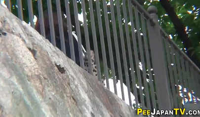 Japanese teen babe pisses in public and feels that adrenaline rushing thrill