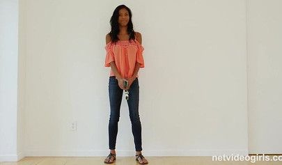 Ebony teen sucking on a black cock and loving the feeling too