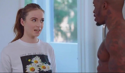 Two black dudes gang up on a white nubile that is horny