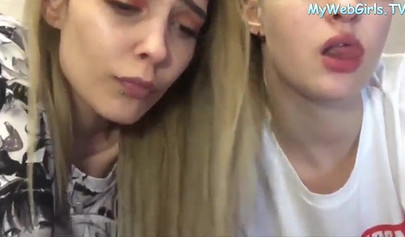 Teens with tons of makeup showing their bodies on their webcam show