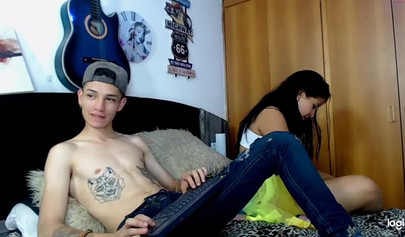 Promiscuous 18 year old babe sucks a cock on a web camera