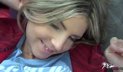 Sleazy nubile gets stuffed by a massive cock in a small car