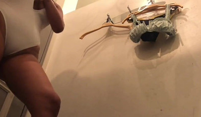 Sensual shower and elegant wiping for a pretty and thick teen babe