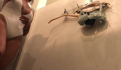 Sensual shower and elegant wiping for a pretty and thick teen babe