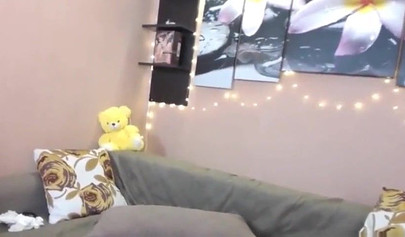 Amateur goth teen with cat ears enjoys some fun and rough anal