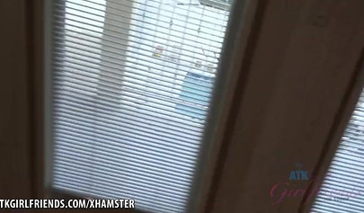 Adorable babe with a cute face gives a blowjob before she fucks