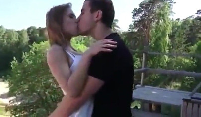 Delectable girl blows on a beach and fucks in the woods