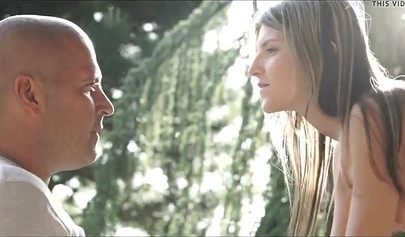 Wicked naked girl lets a masculine man bang her ass outdoor