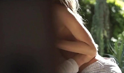 Wicked naked girl lets a masculine man bang her ass outdoor