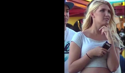 Sluty teen girls show their small boobs on a beach