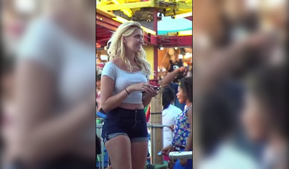 Sluty teen girls show their small boobs on a beach