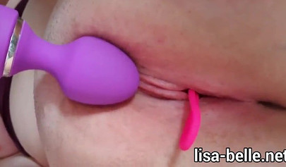 Tantalizing busty girl plays with her tits and her pussy