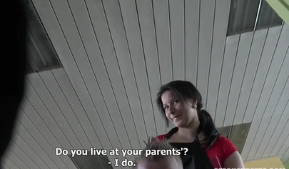 Barely legal babe agrees to suck a dick and ride for cash