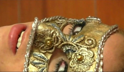 Masked nubile slides a dick in her pussy missionary and doggy style