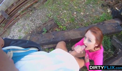 Redhead nubile is ready to suck a dick and take it missionary