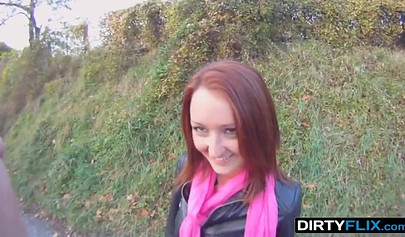 Redhead nubile is ready to suck a dick and take it missionary