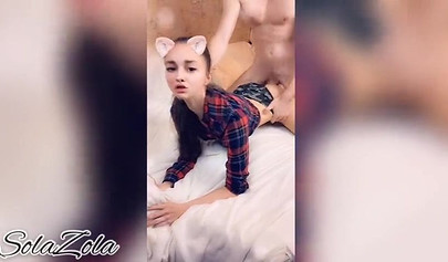 Barely legal babes are rewarded with loads of cum on their faces