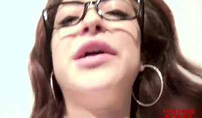 Young cutie with glasses gets her ass dicked down after cock sucking