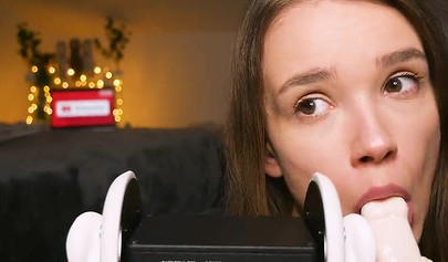 Playful teenie slobbers on her sex toys in an erotic ASMR video