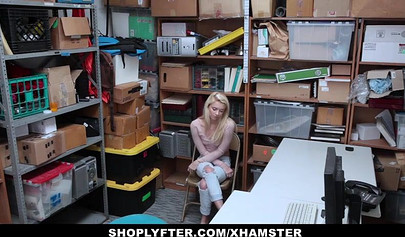 Cute teen takes a heavy load for shoplifting