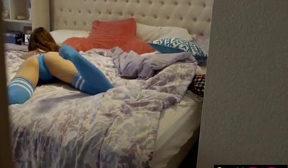 Teen babysitter Lily Adams seduces the hot master