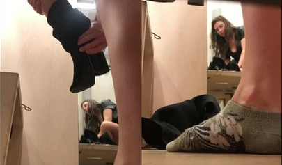 Beautiful amateur teens caught stripping in fitting rooms on hidden camera