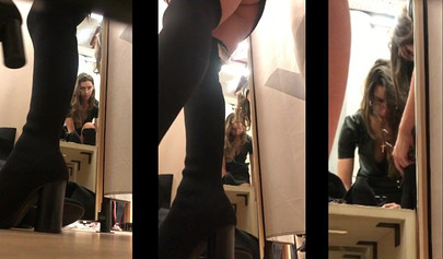 Beautiful amateur teens caught stripping in fitting rooms on hidden camera
