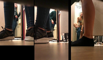 Beautiful amateur teens caught stripping in fitting rooms on hidden camera