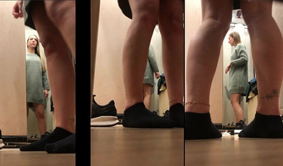 Beautiful amateur teens caught stripping in fitting rooms on hidden camera