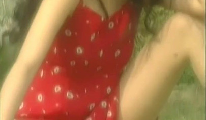 Beautiful and petite Chinese brunette teen stripping in public