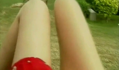 Beautiful and petite Chinese brunette teen stripping in public