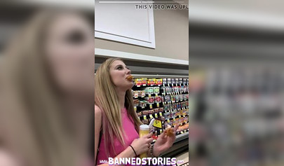 Slutty amateur teen Haley Reed flashing tits and fucking in public