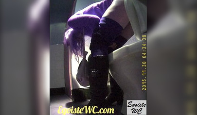 Stunning teen in lingerie caught pissing on spy cam