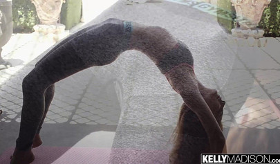 Redhead yoga teen gets her yummy pussy fucked in different sex positions