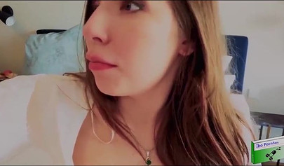 Sexy Russian girlfriend Lina Mercury gives a sensual handjob and gets creampied