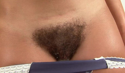 Brunette teen gets her super hairy muff penetrated deep by a blonde dude