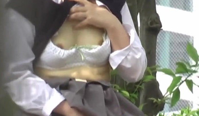 Sexy Asian teen caught in public masturbating and cumming hard